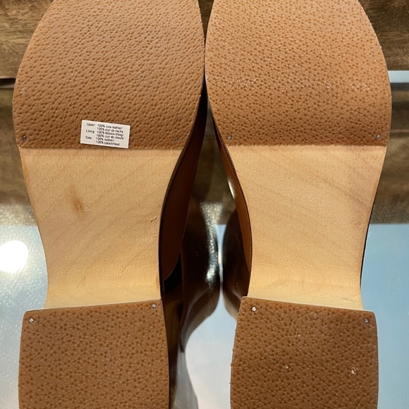 Rachel Comey Bose Clog Size 9 Cognac Leather Wood Platform - Picture 9 of 14